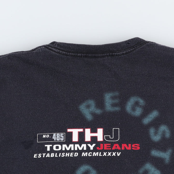 Tommy Hilfiger JEANS Short-Sleeve Logo T-Shirt, Men's Size XL (approx.) cotton black type Vintage Second Hand
