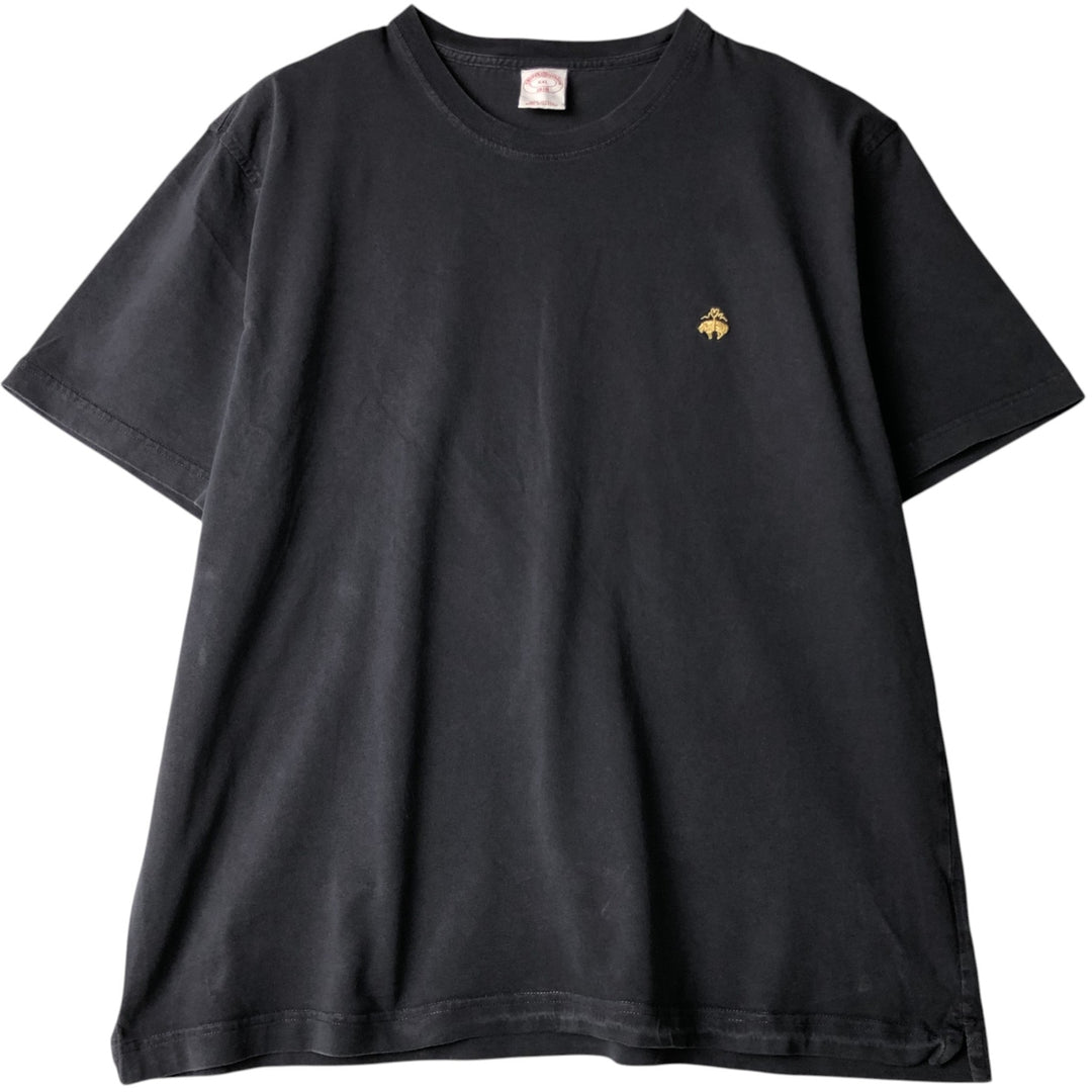 Brooks Brothers 1818 Short-Sleeve T-Shirt with One-Point Logo, Men's Size XXL (approx.) cotton black type Vintage Second Hand