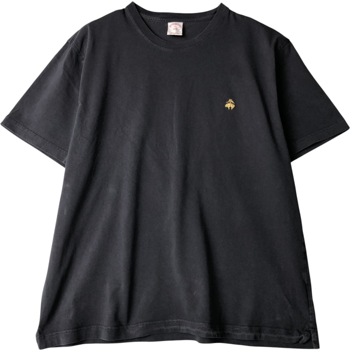 Brooks Brothers 1818 Short-Sleeve T-Shirt with One-Point Logo, Men's Size XXL (approx.) cotton black type Vintage Second Hand