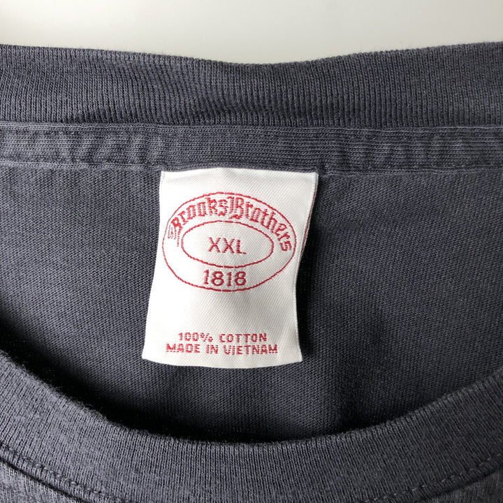 Brooks Brothers 1818 Short-Sleeve T-Shirt with One-Point Logo, Men's Size XXL (approx.) cotton black type Vintage Second Hand