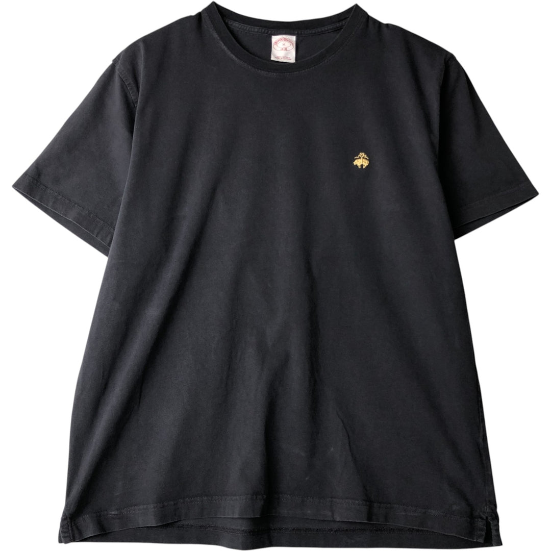Brooks Brothers 1818 Short-Sleeve T-Shirt with One-Point Logo, Men's Size XL (approx.) cotton black type Vintage Second Hand