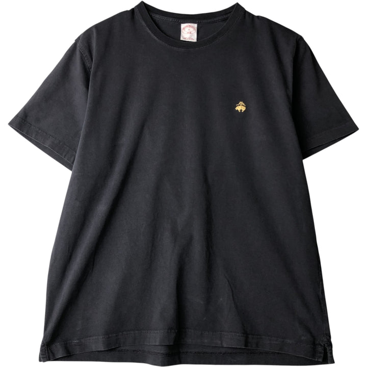 Brooks Brothers 1818 Short-Sleeve T-Shirt with One-Point Logo, Men's Size XL (approx.) cotton black type Vintage Second Hand