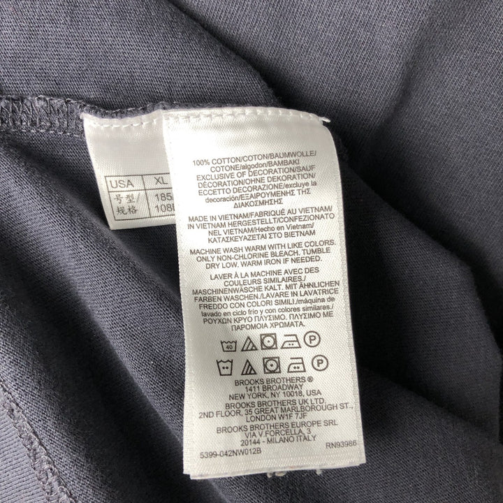 Brooks Brothers 1818 Short-Sleeve T-Shirt with One-Point Logo, Men's Size XL (approx.) cotton black type Vintage Second Hand