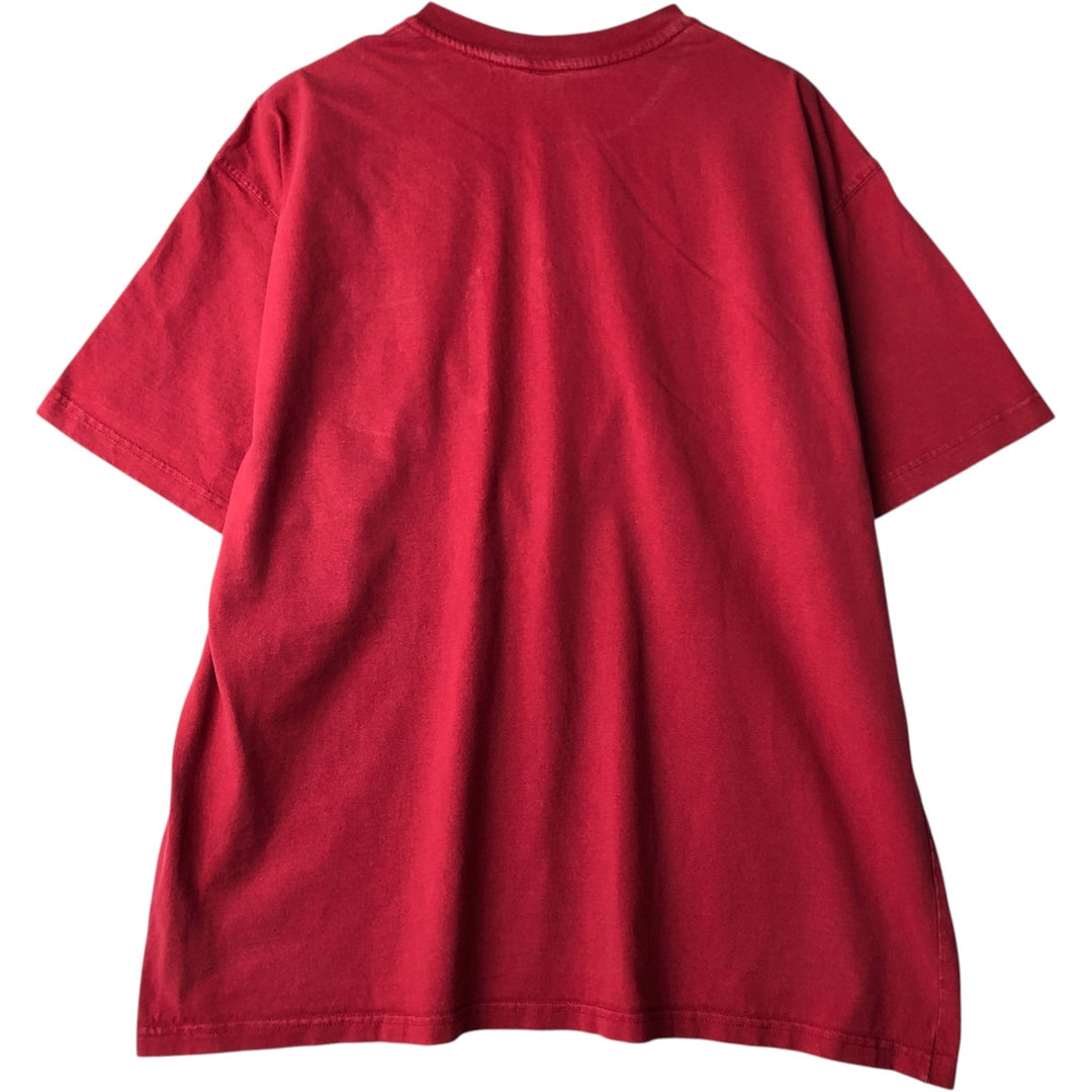 Carhartt Henley Neck Short Sleeve T-Shirt with One-Point Logo Pocket, Men's Size XL (approx.) cotton red type Vintage Second Hand