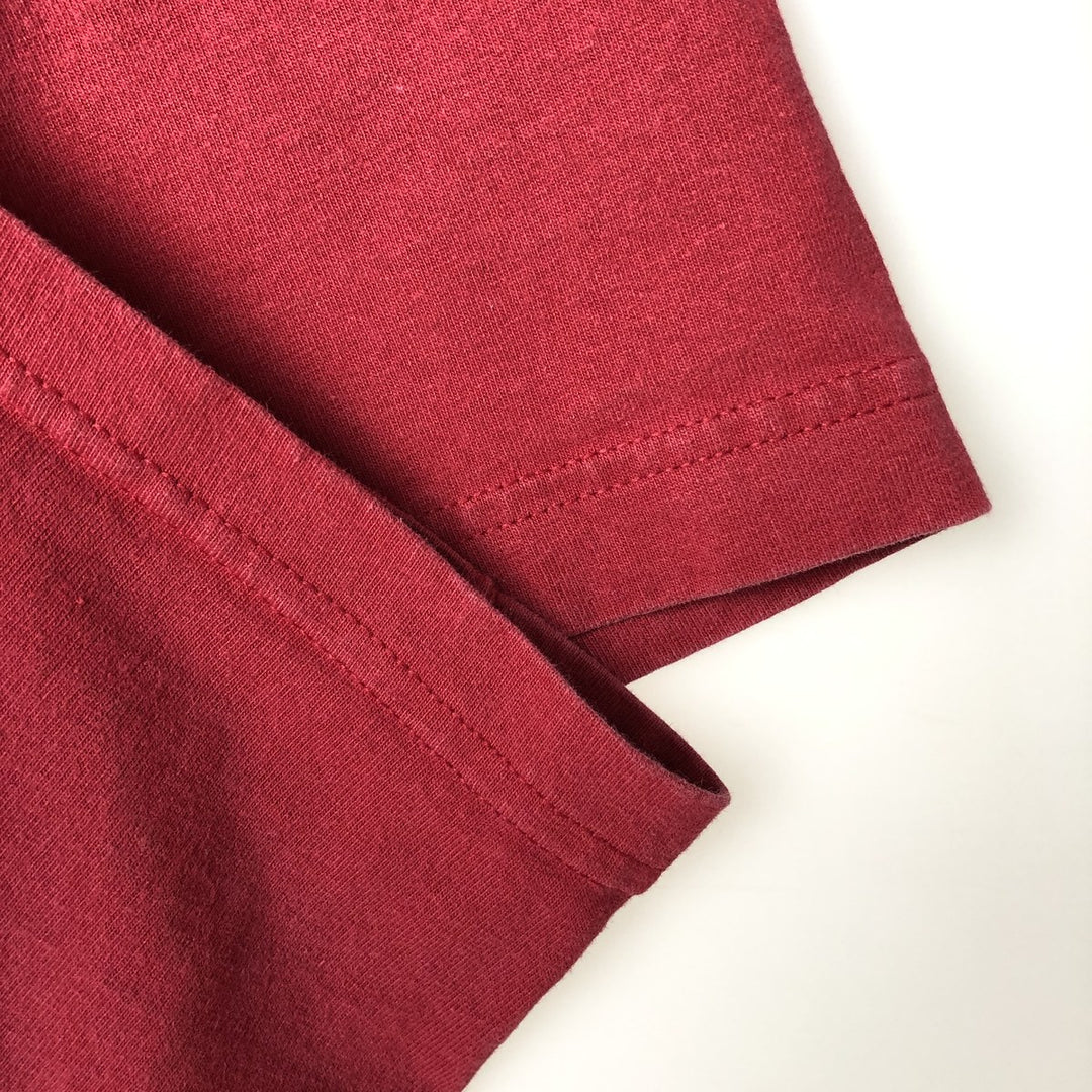 Carhartt Henley Neck Short Sleeve T-Shirt with One-Point Logo Pocket, Men's Size XL (approx.) cotton red type Vintage Second Hand