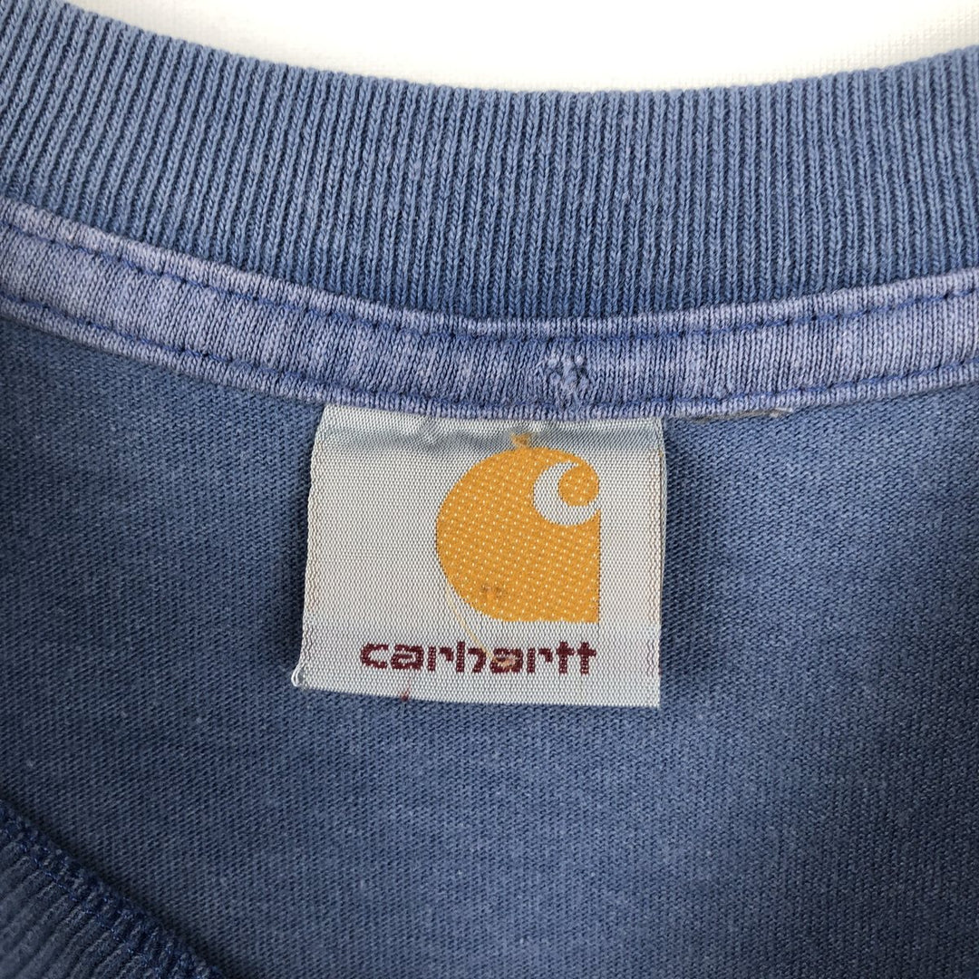 Carhartt Short-Sleeve Logo T-Shirt, Men's Size S (approx.) cotton blue type Vintage Second Hand