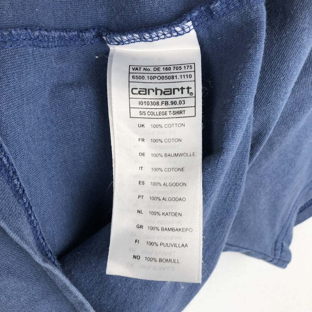Carhartt Short-Sleeve Logo T-Shirt, Men's Size S (approx.) cotton blue type Vintage Second Hand