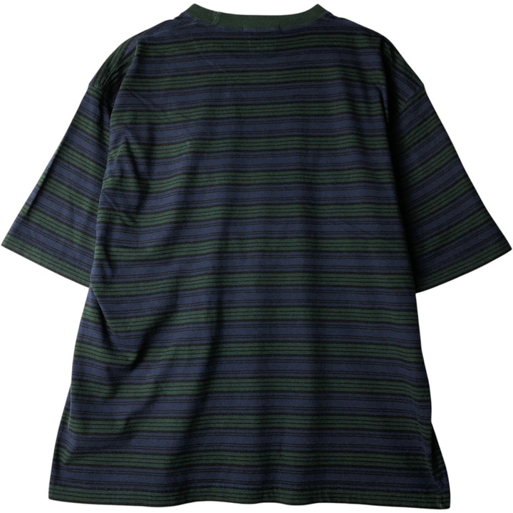 1990'S Tommy Hilfiger Short-Sleeve Striped T-Shirt, Men's Size XL (Equivalent), Vintage cotton navy blue type Vintage Second Hand