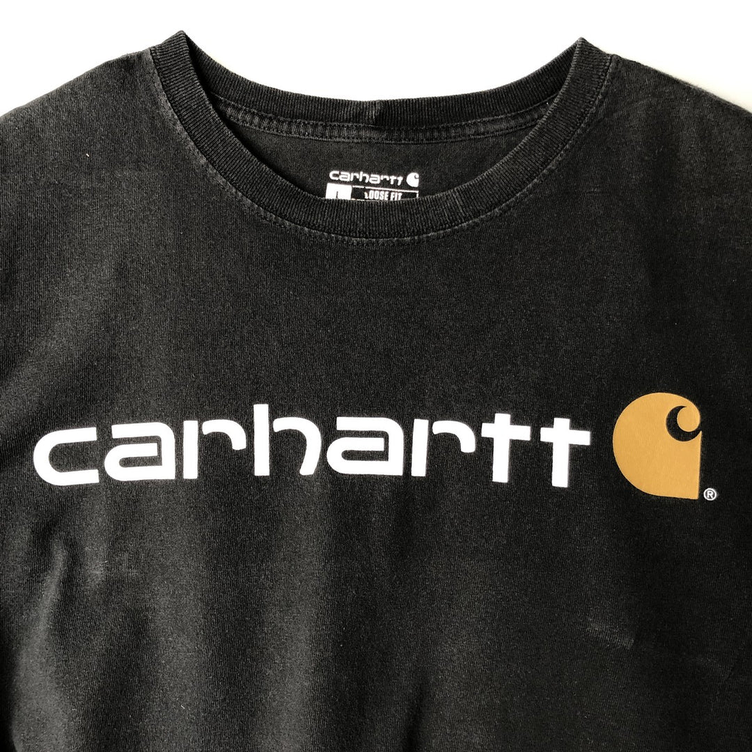 Carhartt Loose Fit Short Sleeve Logo T-Shirt, Men's Size L (approx.) cotton black type Vintage Second Hand