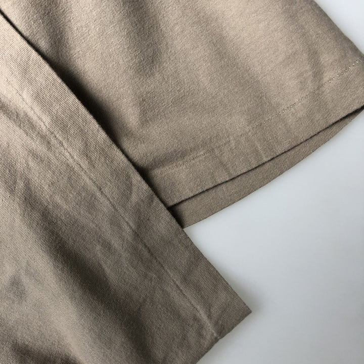 Ralph Lauren POLO by Ralph Lauren Short-Sleeve T-Shirt with One-Point Logo, Men's Size XL (approx.) cotton beige type brown Vintage Second Hand