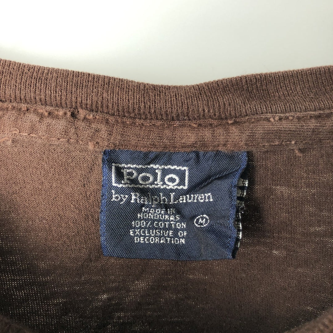 Ralph Lauren POLO by Ralph Lauren short sleeve one point logo T-shirt men's M size cotton brown type Vintage Second Hand