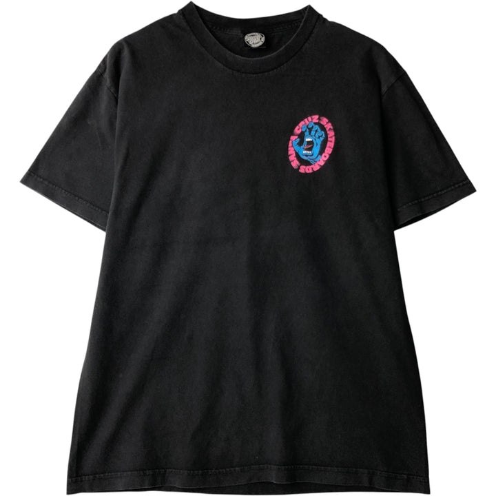 SANTA CRUZ Surf Skate T-shirt Men's XL size unclear black type Vintage Second Hand