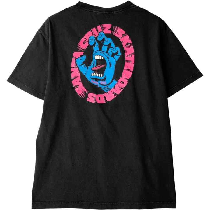 SANTA CRUZ Surf Skate T-shirt Men's XL size unclear black type Vintage Second Hand