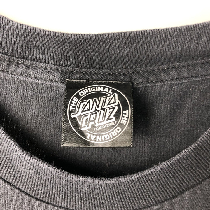 SANTA CRUZ Surf Skate T-shirt Men's XL size unclear black type Vintage Second Hand