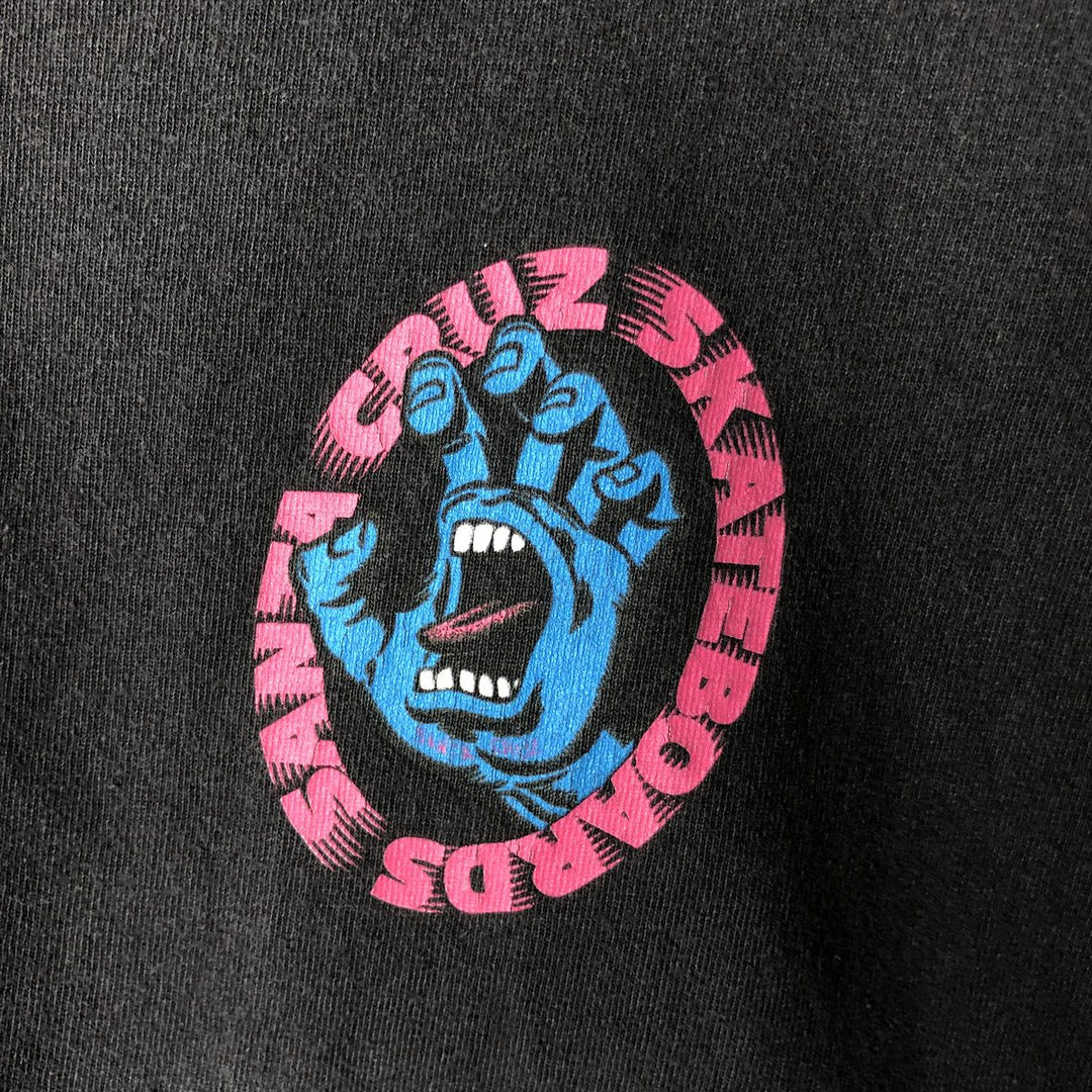SANTA CRUZ Surf Skate T-shirt Men's XL size unclear black type Vintage Second Hand