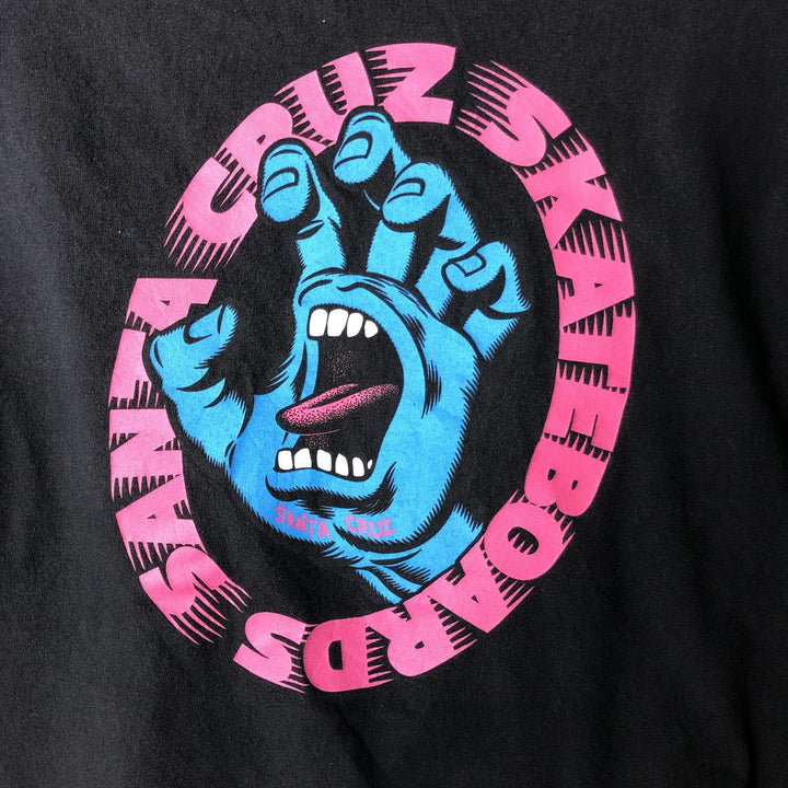 SANTA CRUZ Surf Skate T-shirt Men's XL size unclear black type Vintage Second Hand