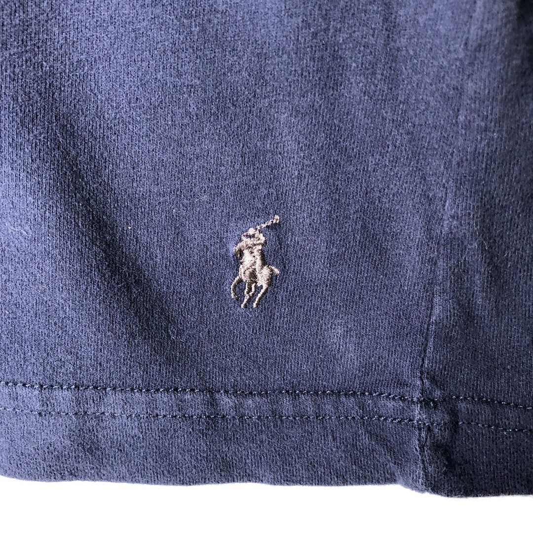 Ralph Lauren POLO by Ralph Lauren SLEEPWEAR Short-Sleeve T-Shirt with One-Point Logo, Men's Size XL (approx.) cotton navy blue type Vintage Second Hand