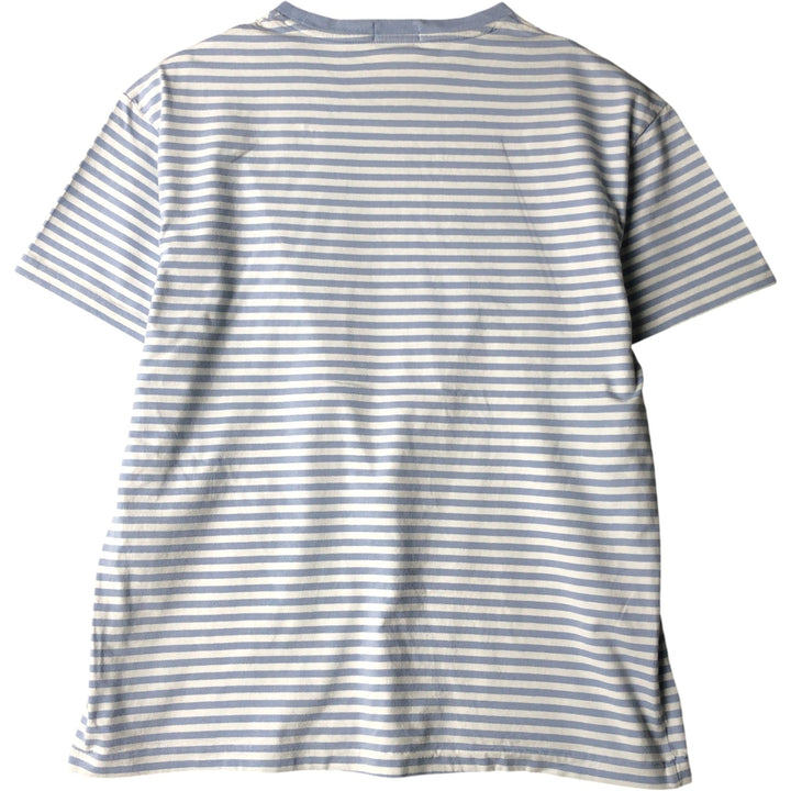 Ralph Lauren POLO RALPH LAUREN CLASSIC FIT short sleeve striped T-shirt, men's size M unclear Blue type light blue Vintage Second Hand