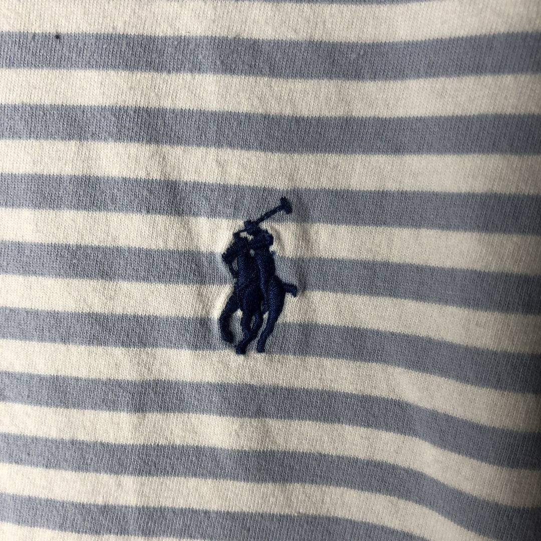 Ralph Lauren POLO RALPH LAUREN CLASSIC FIT short sleeve striped T-shirt, men's size M unclear Blue type light blue Vintage Second Hand