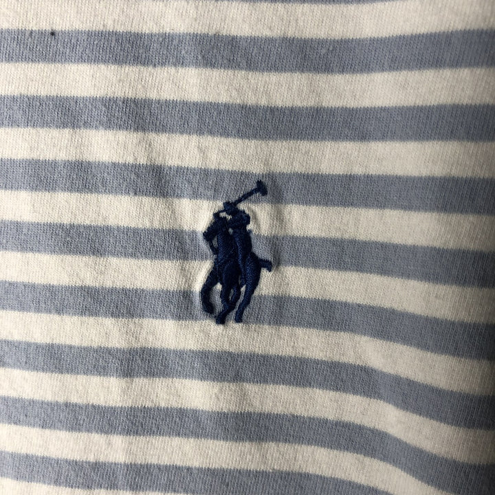 Ralph Lauren POLO RALPH LAUREN CLASSIC FIT short sleeve striped T-shirt, men's size M unclear Blue type light blue Vintage Second Hand