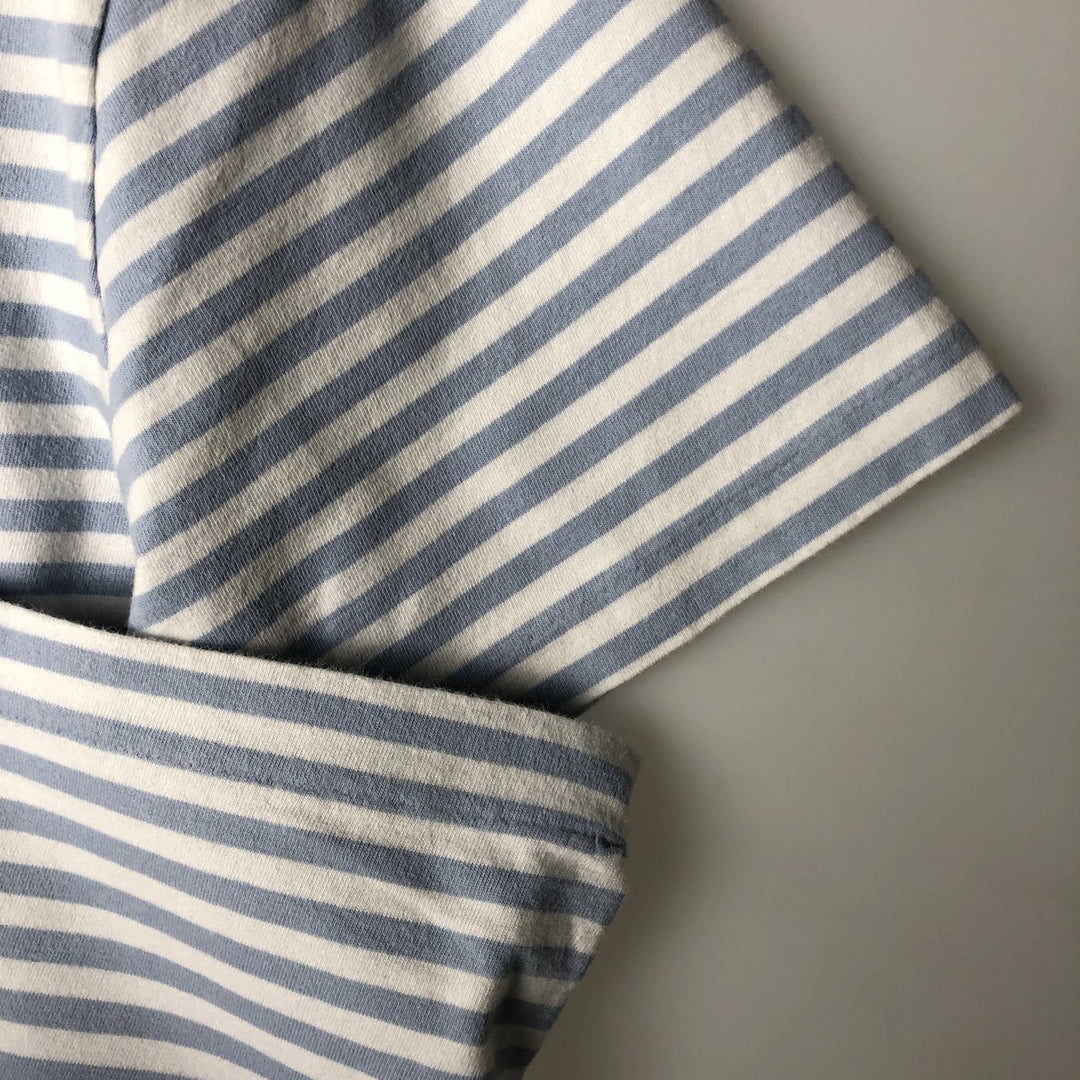 Ralph Lauren POLO RALPH LAUREN CLASSIC FIT short sleeve striped T-shirt, men's size M unclear Blue type light blue Vintage Second Hand