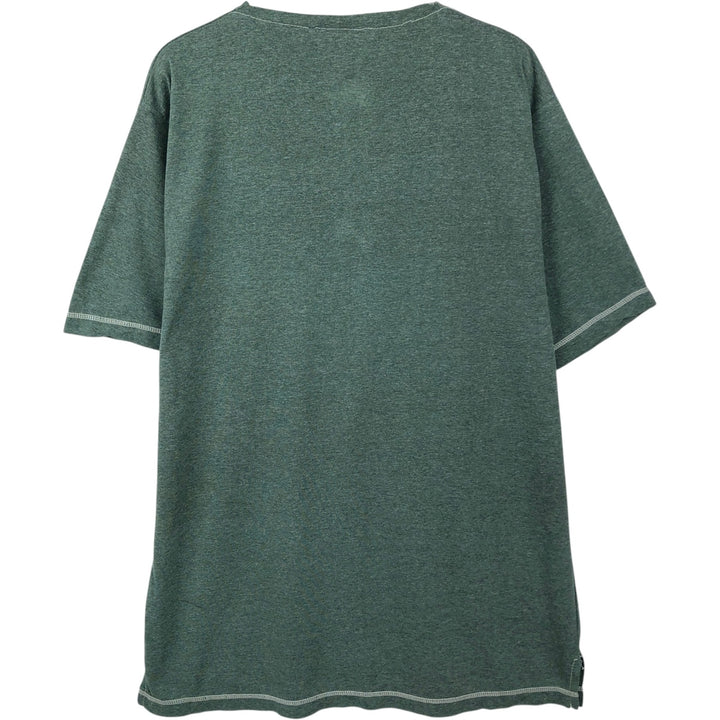 Levi's Henley neck short-sleeved T-shirt, men's size L (approx.) cotton green type Vintage Second Hand