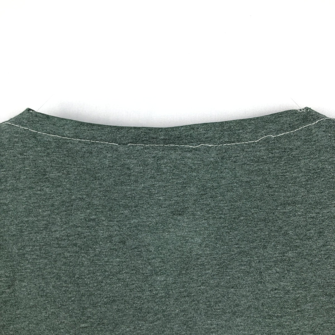 Levi's Henley neck short-sleeved T-shirt, men's size L (approx.) cotton green type Vintage Second Hand