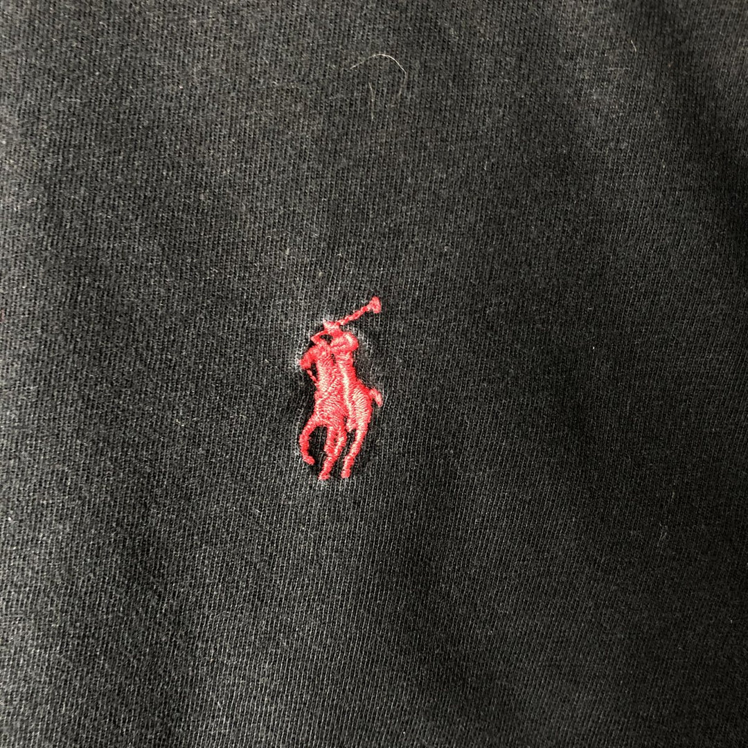 Ralph Lauren POLO by Ralph Lauren short sleeve one point logo T-shirt men's L size cotton black type Vintage Second Hand