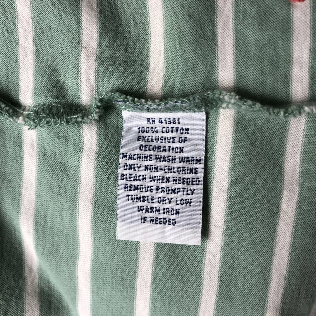 Ralph Lauren POLO RALPH LAUREN Striped Pattern Short-Sleeve V-Neck T-Shirt, Men's Size XL (approx.) cotton Mint green Vintage Second Hand