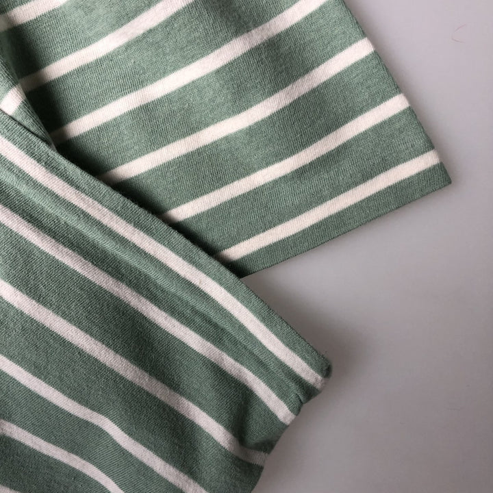 Ralph Lauren POLO RALPH LAUREN Striped Pattern Short-Sleeve V-Neck T-Shirt, Men's Size XL (approx.) cotton Mint green Vintage Second Hand