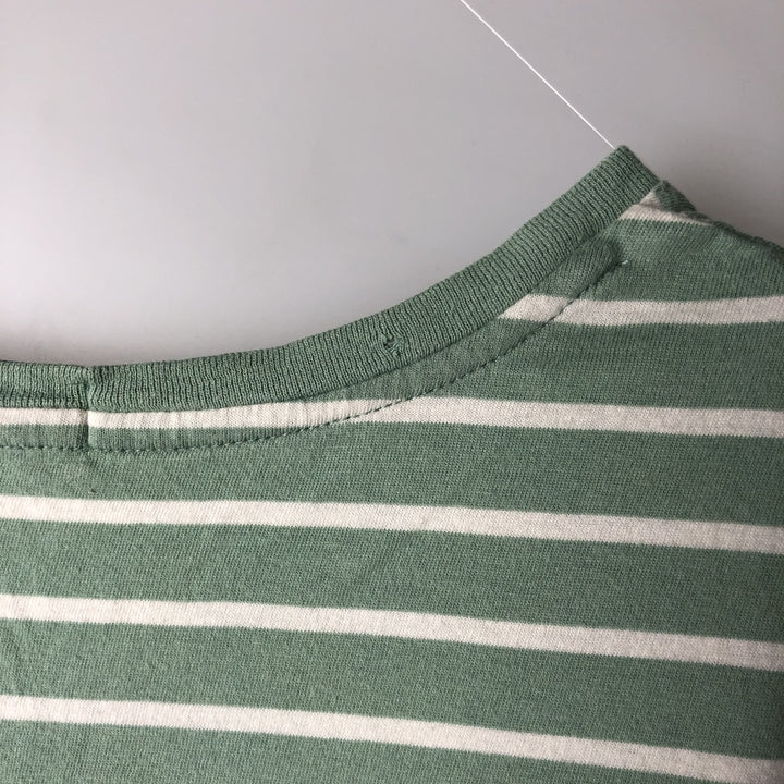 Ralph Lauren POLO RALPH LAUREN Striped Pattern Short-Sleeve V-Neck T-Shirt, Men's Size XL (approx.) cotton Mint green Vintage Second Hand