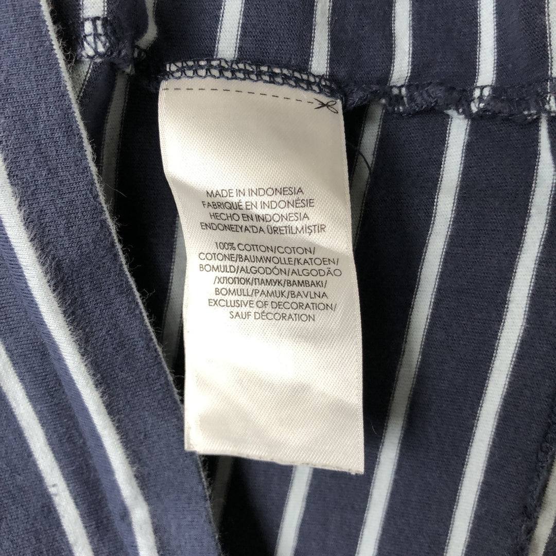 Ralph Lauren POLO RALPH LAUREN CLASSIC FIT Striped Pattern Short-Sleeve V-Neck T-Shirt, Men's Size S (approx.) cotton navy blue type Vintage Second Hand