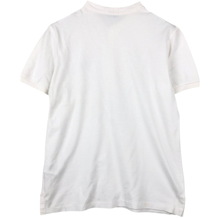 Ralph Lauren POLO RALPH LAUREN Henley neck short-sleeved T-shirt with a single logo, men's size S (approx.) cotton white type Vintage Second Hand
