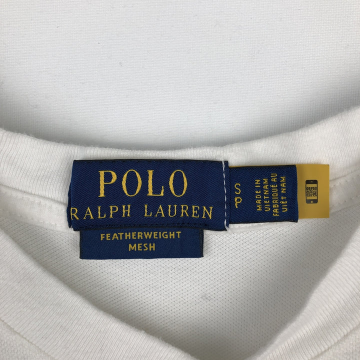 Ralph Lauren POLO RALPH LAUREN Henley neck short-sleeved T-shirt with a single logo, men's size S (approx.) cotton white type Vintage Second Hand