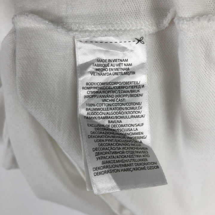 Ralph Lauren POLO RALPH LAUREN Henley neck short-sleeved T-shirt with a single logo, men's size S (approx.) cotton white type Vintage Second Hand