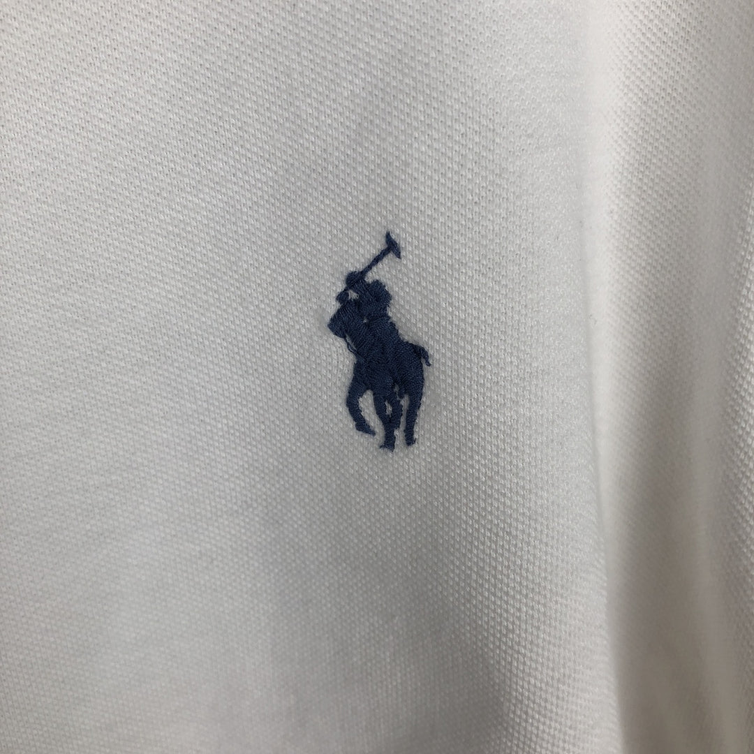 Ralph Lauren POLO RALPH LAUREN Henley neck short-sleeved T-shirt with a single logo, men's size S (approx.) cotton white type Vintage Second Hand