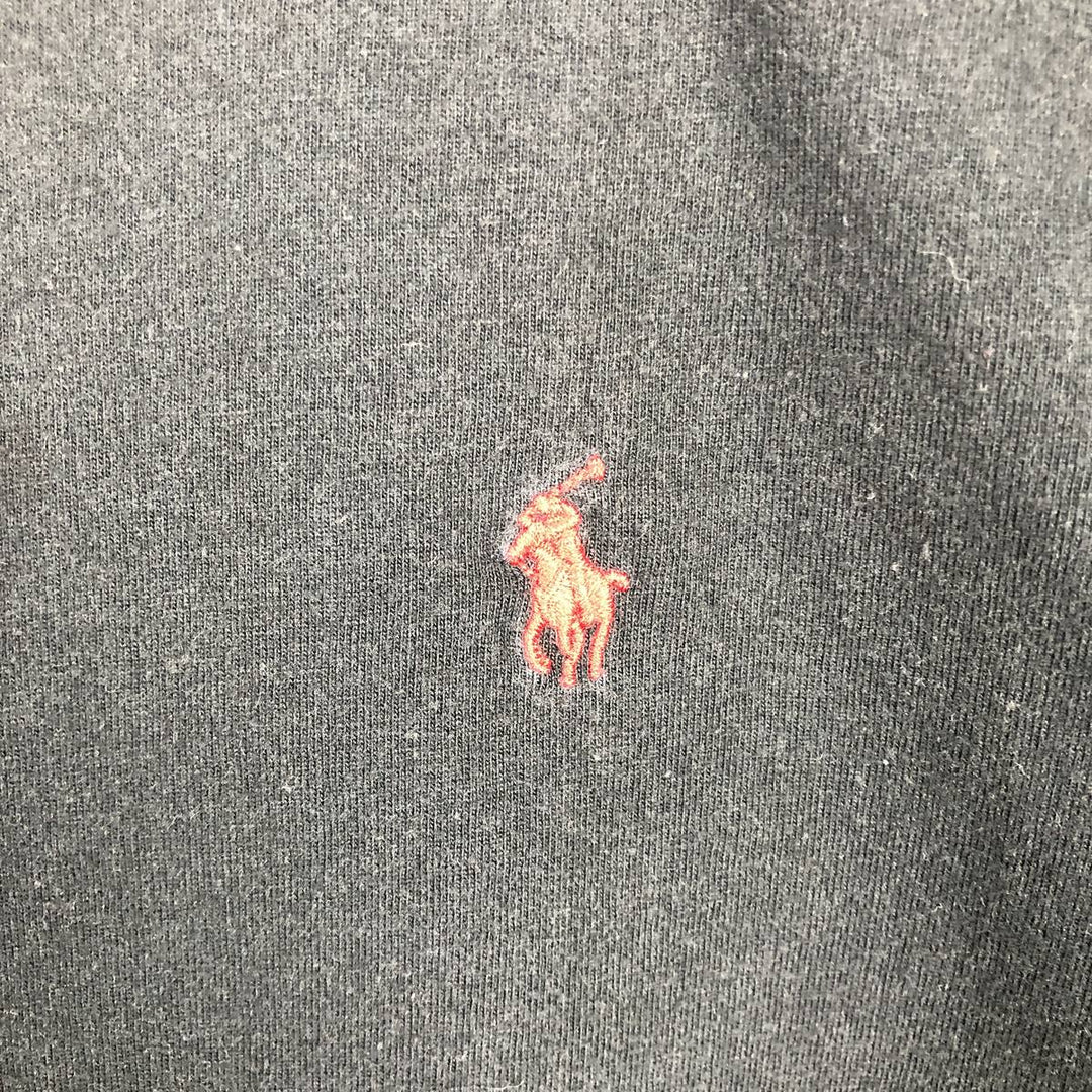 Ralph Lauren POLO by Ralph Lauren Short-Sleeve T-Shirt with One-Point Logo, Men's Size XL (approx.) cotton black type Vintage Second Hand