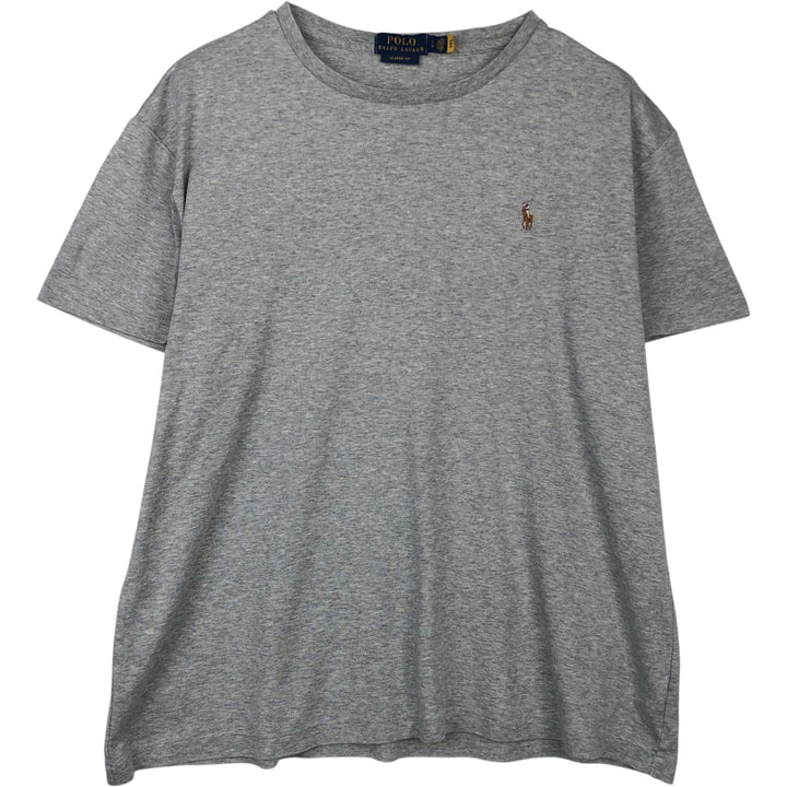 Ralph Lauren POLO RALPH LAUREN CLASSIC FIT Short-Sleeve T-Shirt with One-Point Logo, Men's Size L (approx.) cotton gray type Vintage Second Hand