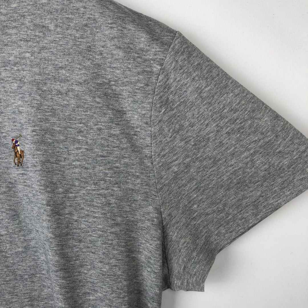 Ralph Lauren POLO RALPH LAUREN CLASSIC FIT Short-Sleeve T-Shirt with One-Point Logo, Men's Size L (approx.) cotton gray type Vintage Second Hand