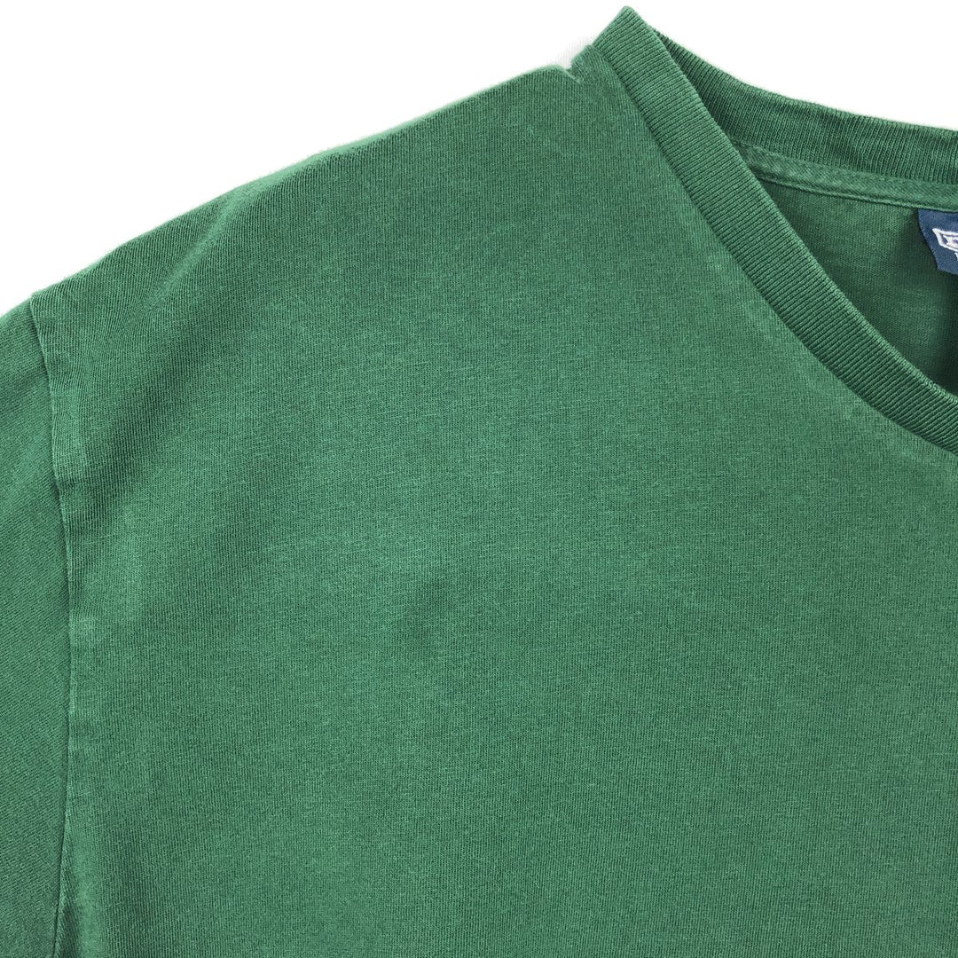 Ralph Lauren POLO by Ralph Lauren V-neck short-sleeved T-shirt with a single logo, men's size M (approx.) cotton Green type dark green Vintage Second Hand