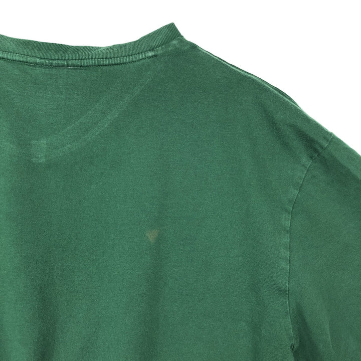 Ralph Lauren POLO by Ralph Lauren V-neck short-sleeved T-shirt with a single logo, men's size M (approx.) cotton Green type dark green Vintage Second Hand