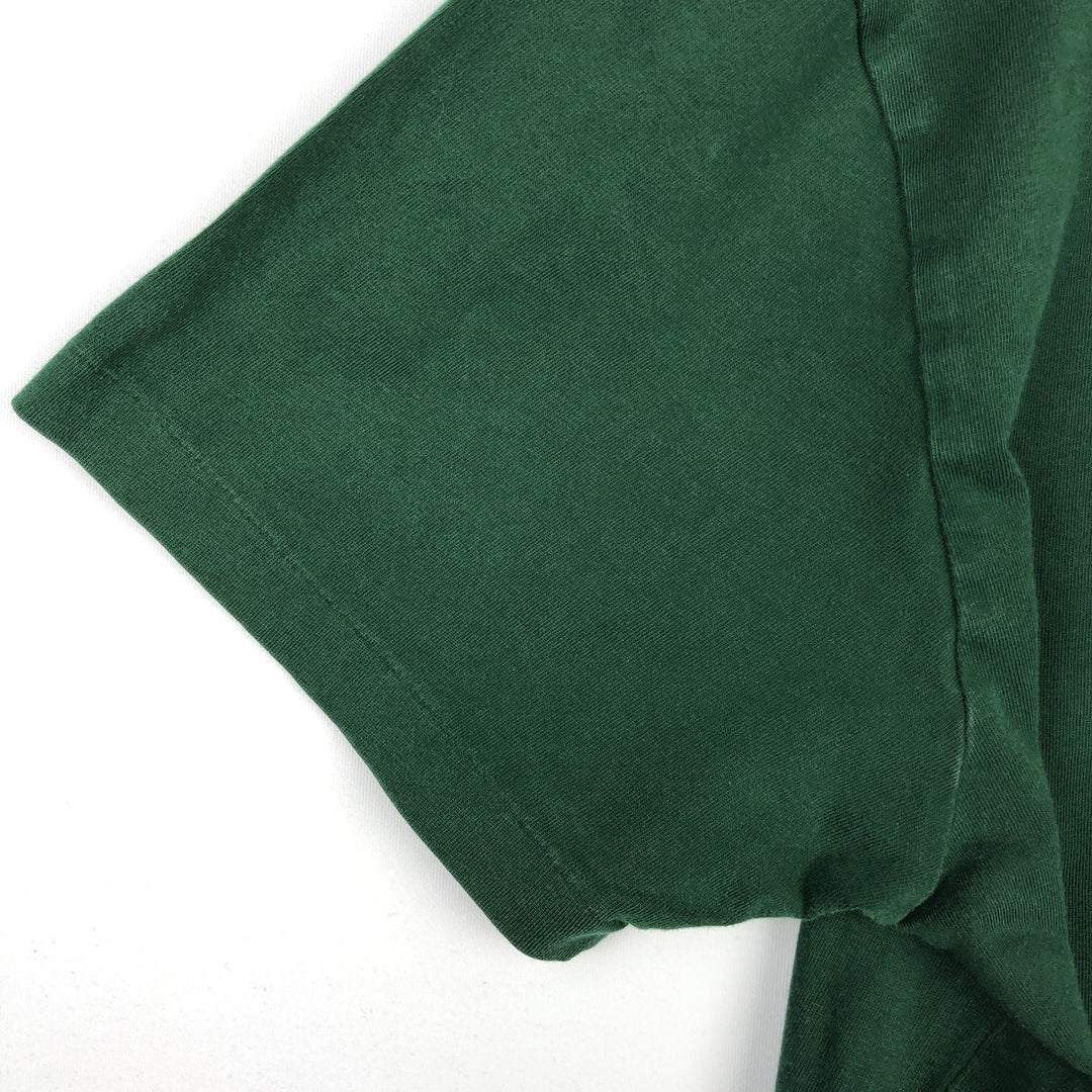 Ralph Lauren POLO by Ralph Lauren V-neck short-sleeved T-shirt with a single logo, men's size M (approx.) cotton Green type dark green Vintage Second Hand