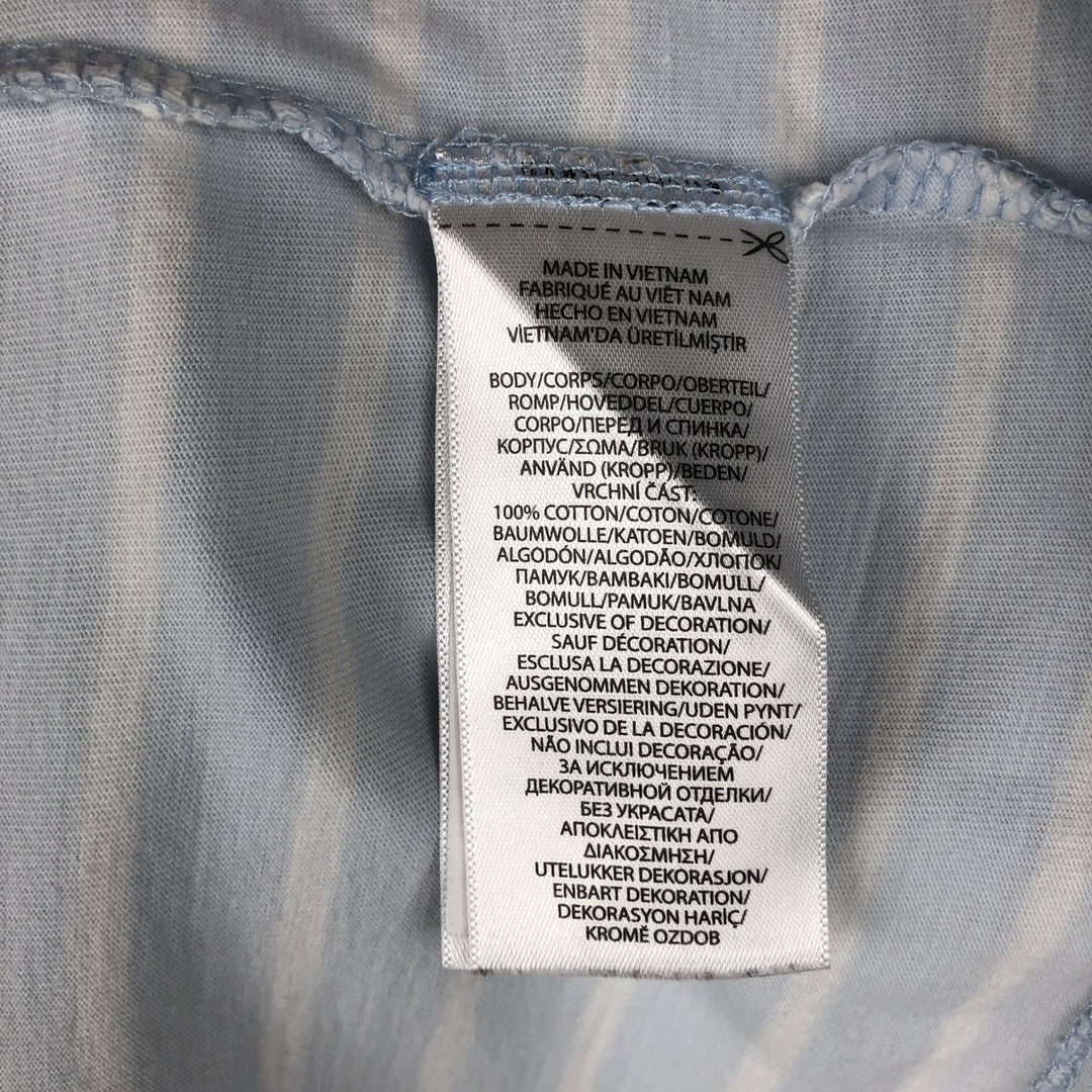 Ralph Lauren POLO RALPH LAUREN CUSTOM SLIM FIT short sleeve striped T-shirt men's XL equivalent cotton Blue type light blue Vintage Second Hand