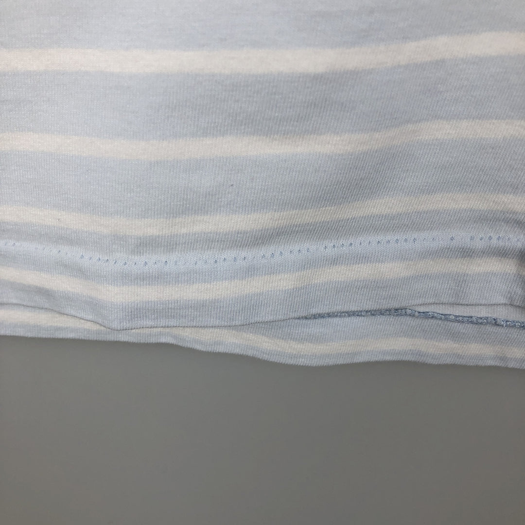 Ralph Lauren POLO RALPH LAUREN CUSTOM SLIM FIT short sleeve striped T-shirt men's XL equivalent cotton Blue type light blue Vintage Second Hand