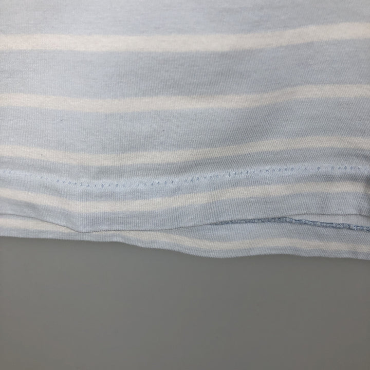 Ralph Lauren POLO RALPH LAUREN CUSTOM SLIM FIT short sleeve striped T-shirt men's XL equivalent cotton Blue type light blue Vintage Second Hand
