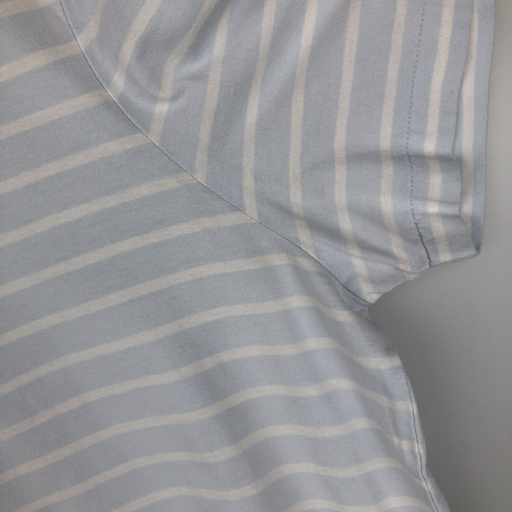 Ralph Lauren POLO RALPH LAUREN CUSTOM SLIM FIT short sleeve striped T-shirt men's XL equivalent cotton Blue type light blue Vintage Second Hand