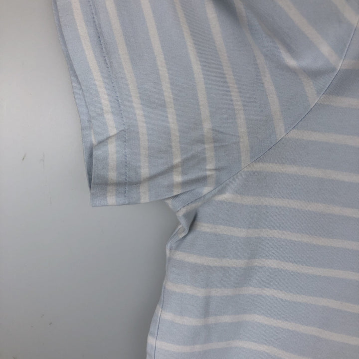 Ralph Lauren POLO RALPH LAUREN CUSTOM SLIM FIT short sleeve striped T-shirt men's XL equivalent cotton Blue type light blue Vintage Second Hand