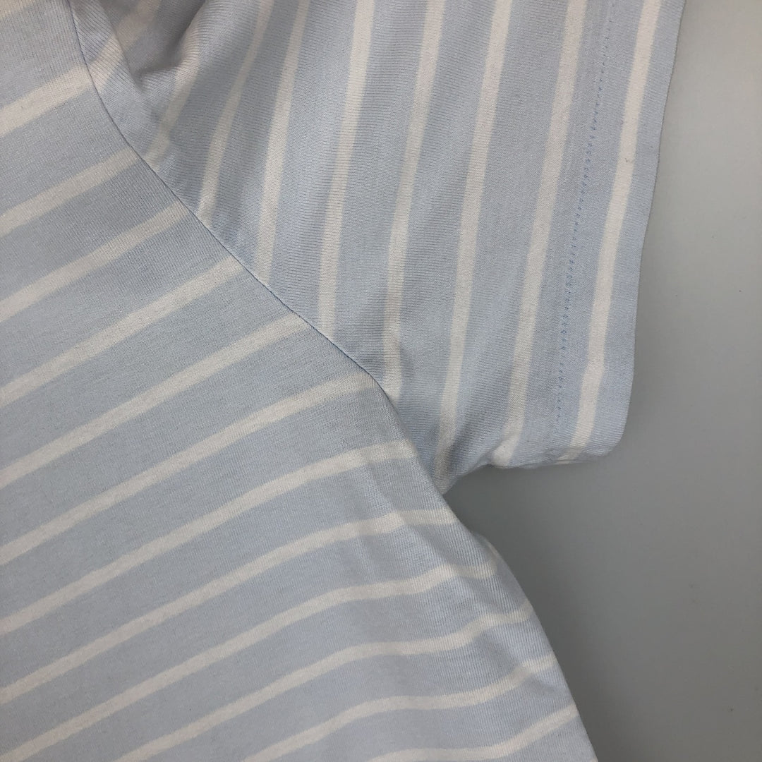 Ralph Lauren POLO RALPH LAUREN CUSTOM SLIM FIT short sleeve striped T-shirt men's XL equivalent cotton Blue type light blue Vintage Second Hand