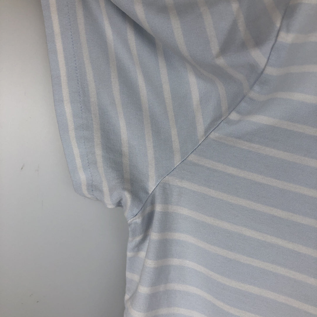 Ralph Lauren POLO RALPH LAUREN CUSTOM SLIM FIT short sleeve striped T-shirt men's XL equivalent cotton Blue type light blue Vintage Second Hand