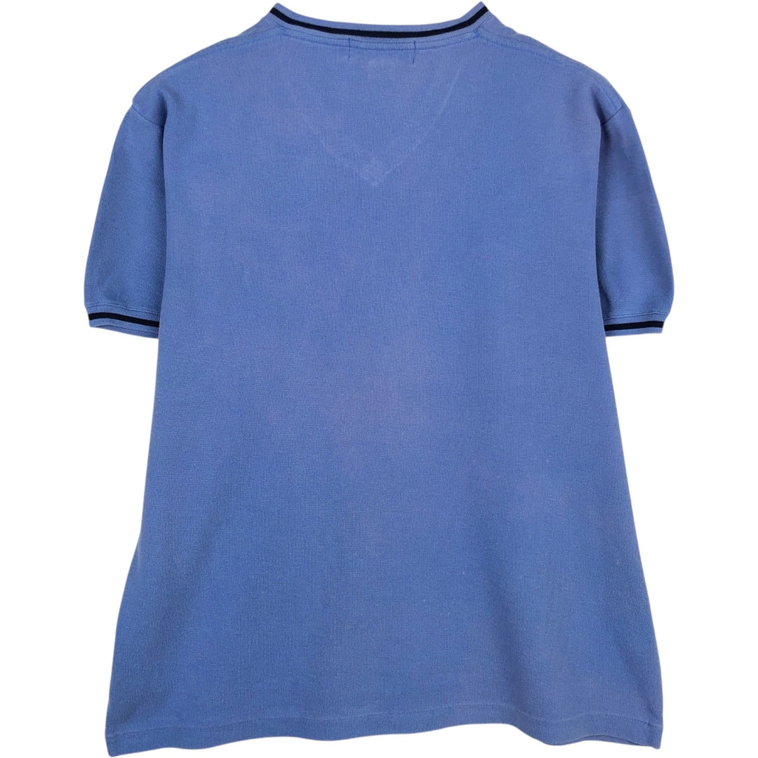 Ralph Lauren POLO by Ralph Lauren V-neck short-sleeved T-shirt with a single logo, men's size M (approx.) cotton blue type Vintage Second Hand